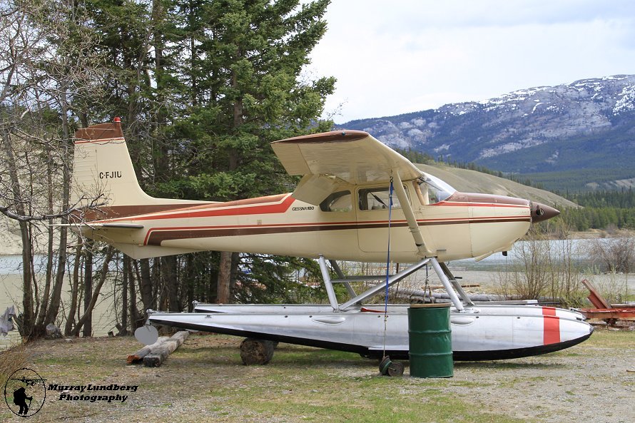 Cessna 180A C-FJIU at Schwatka Lake, Whitehorse, Yukon