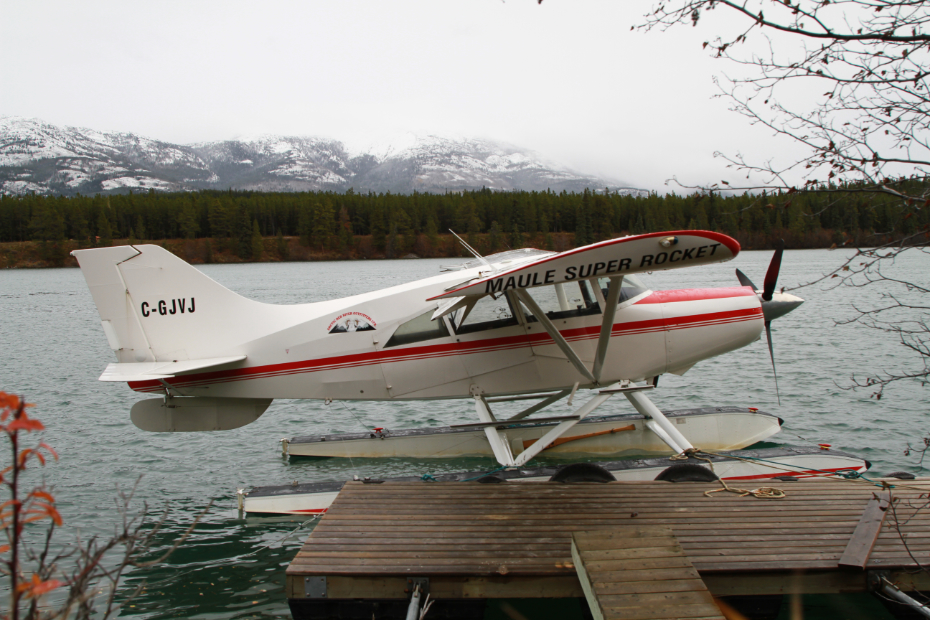 C-GJVJ, a Maule M-7-235 operated by Arctic Red River Outfitters, at Schwatka Lake, Whitehorse, Yukon (CEZ5), on October 7, 2021.