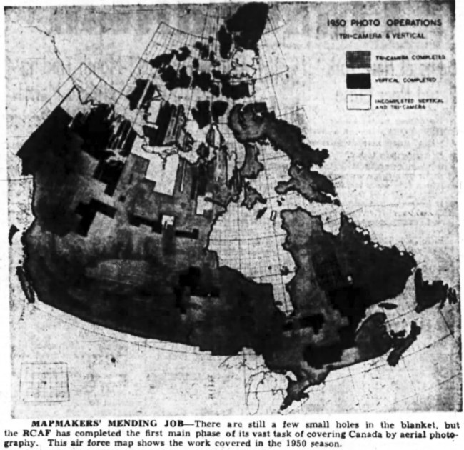 Aerial mapping in Canada, 1950