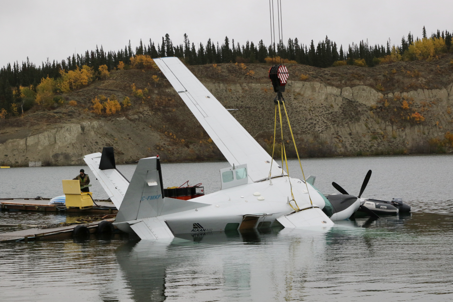 C-FMKP, Alkan Air's Cessna 208 Caravan I, at Schwatka Lake, Whitehorse, Yukon (CEZ5) on September 25, 2023