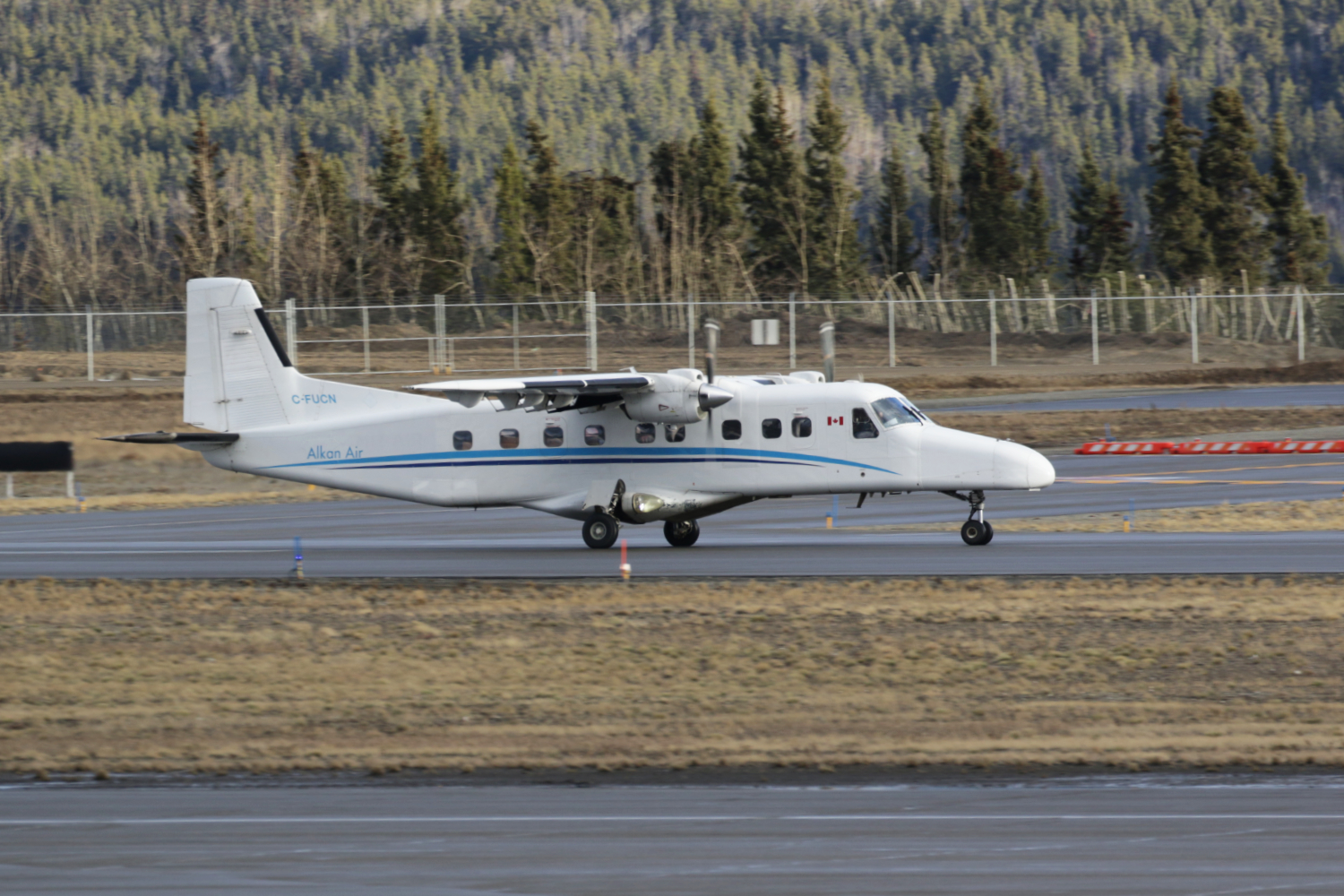 C-FUCN, Alkan Air's Dornier 228-202, at Whitehorse, Yukon (CYXY), on November 11, 2023.