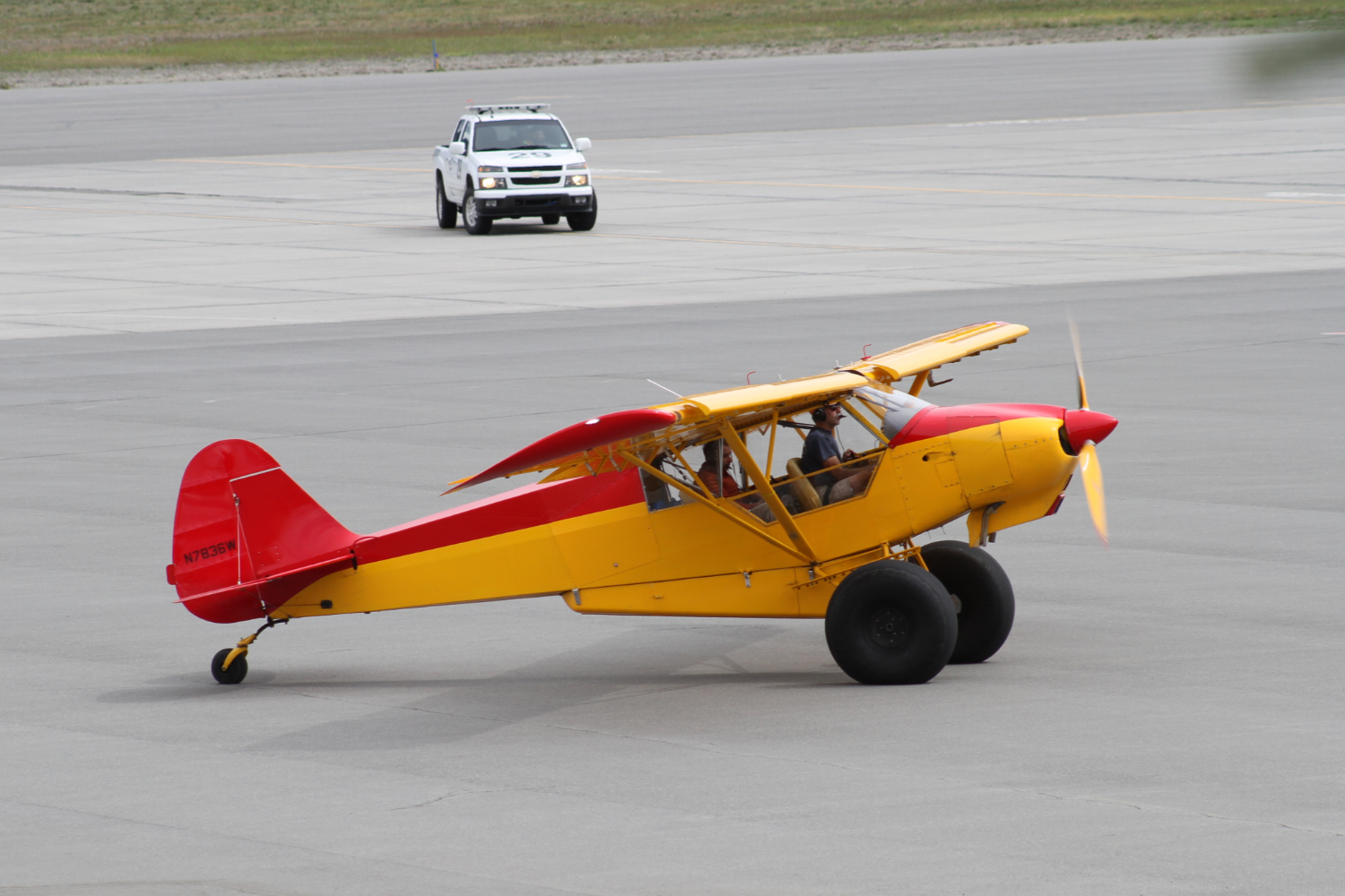 N7836W, a Backcountry Super Cub (PA-18 replica), at Whitehorse, Yukon (YXY) on July 17, 2018.