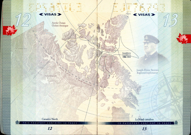 Captain Joseph-Elzear Bernier in Canadian passport