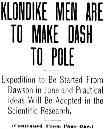 Klondikers after the North Pole, 1905