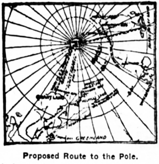 Dr. Varicle's North Pole expedition, 1905 - the proposed route