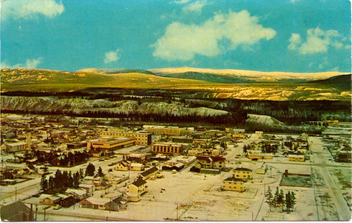 A 1960s view of downtown from the top of the clay cliffs.