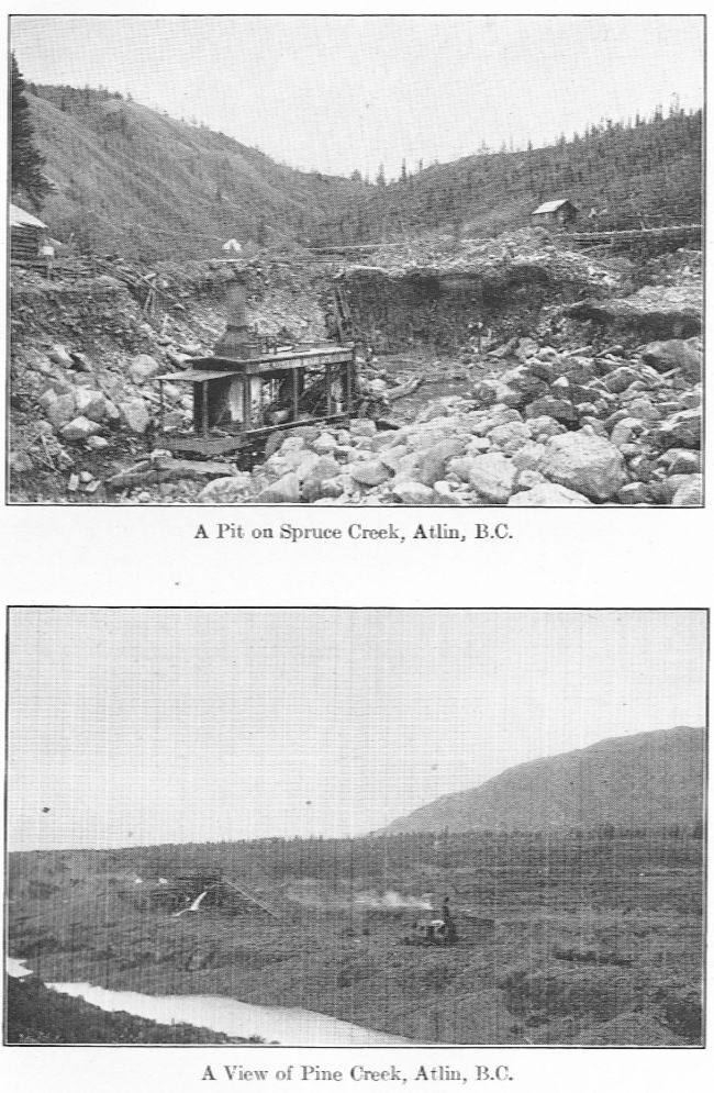 Mining on Spruce and Pine Creeks, Atlin, B.C., ca. 1908