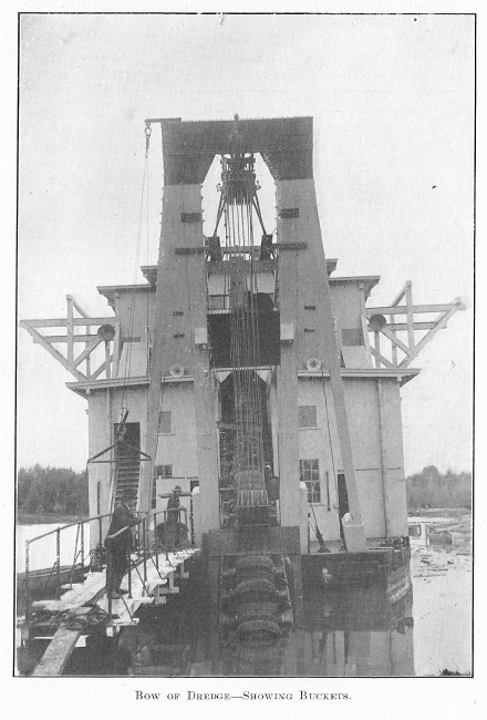 Bow of Dredge, Showing Buckets