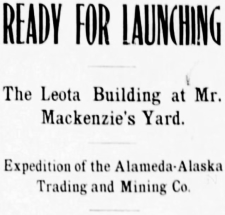 The Leota Ready For Launching, 1898