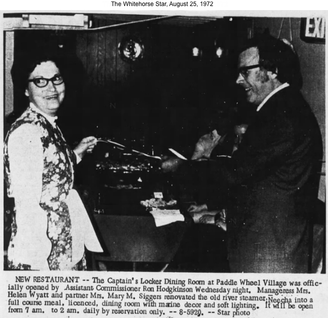 The Captain's Locker restaurant, Whitehorse, 1972