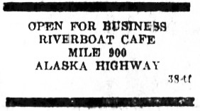 Roverboat Cafe ad, 1958