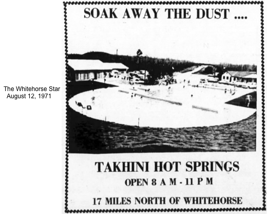 Takhini Hot Springs ad, 1971