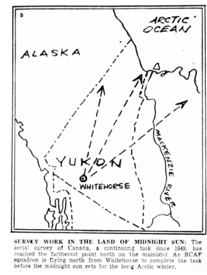 RCAF aerial survey work in the Yukon, 1955
