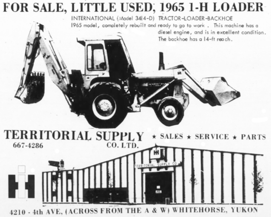 Ad: Territorial Supply Co., Whitehorse, Yukon, July 26, 1972