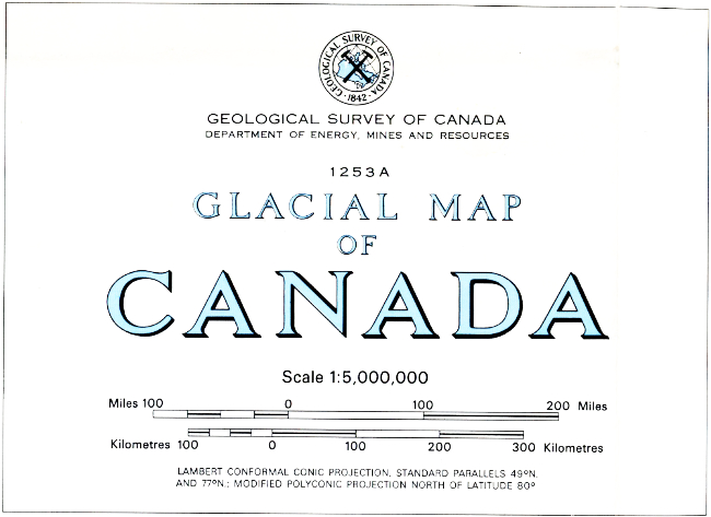 Glacial map of the Yukon - a section of GSC Map 1253A