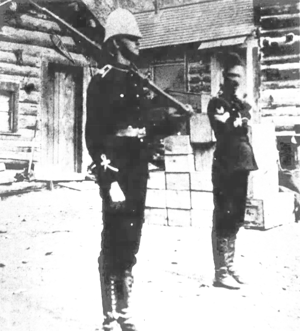 Members of the Yukon Field Force at Telegraph Creek, B.C., 1898.