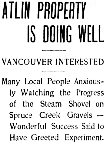 Headline: Atlin Property is Doing Well, 1905