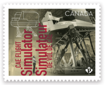 Kenneth Patrick and the CAE flight simulator - Canadians in Flight stamps - October 17, 2022