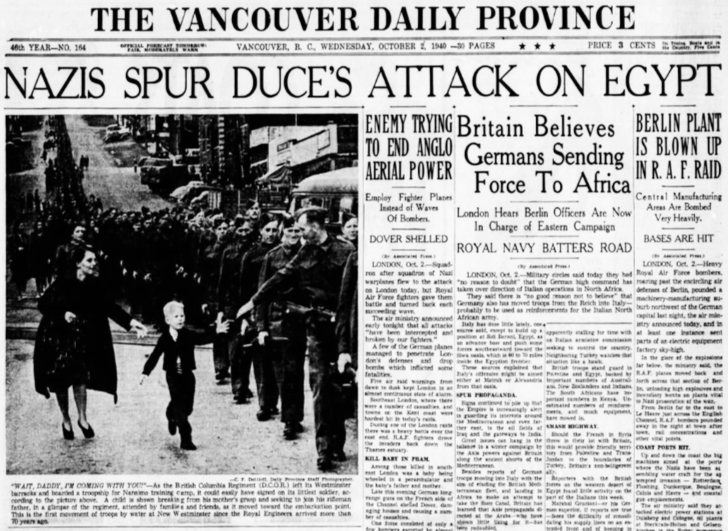 The Vancouver Daily Province - 'Wait, Daddy, I'm Coming With You!' photo by Claude P. Dettloff.