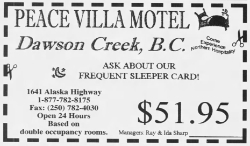Peace Villa Motel, Dawson Creek, 1999