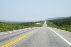 Northbound at about Km 293 of the Alaska Highway