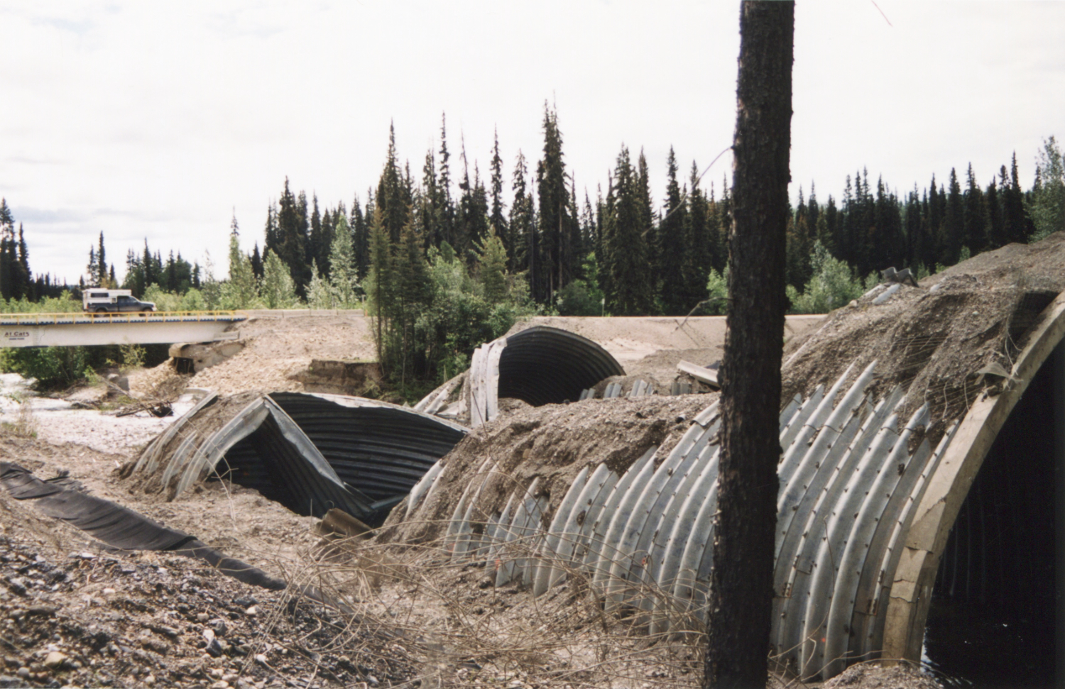 The collapse of the Iron Creek culvert on the Alaska Highway