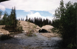 Collapsed Iron Creek culvert, Alaska Highway, 2001