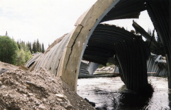 Collapsed Iron Creek culvert, Alaska Highway, 2001