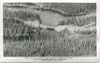 Alaska Highway postcard, 1943-44