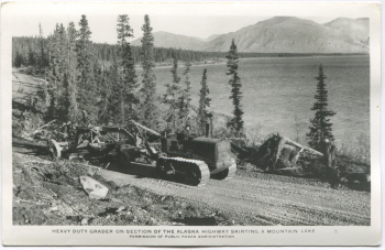 Alaska Highway postcard, 1943-44