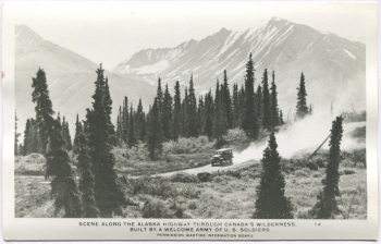 Alaska Highway postcard, 1943-44