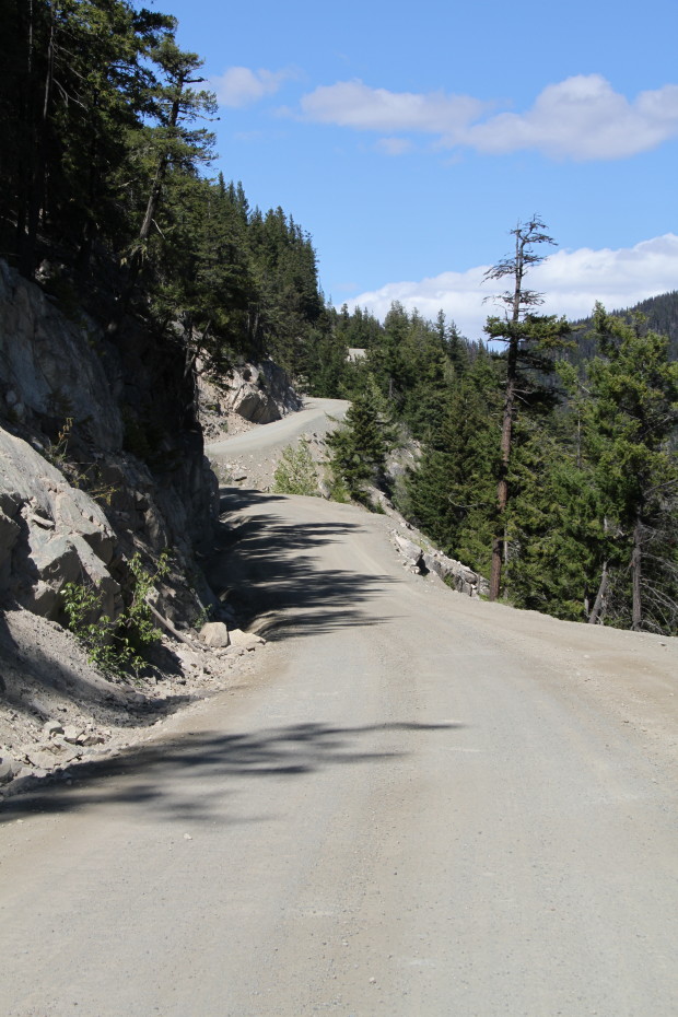 The view ahead 6.8 km from the bottom of the Bella Coola hill