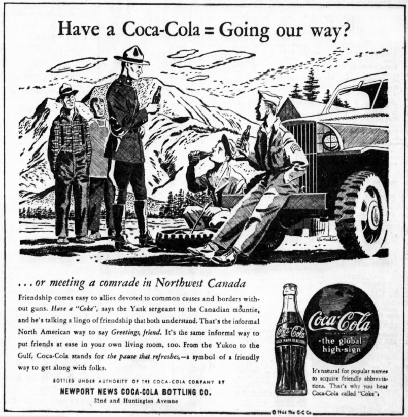 Coca Cola - 1944 Alaska Highway advertisement