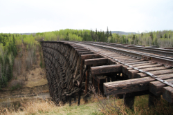 Historic railway trestle at Pouce Coupe, BC