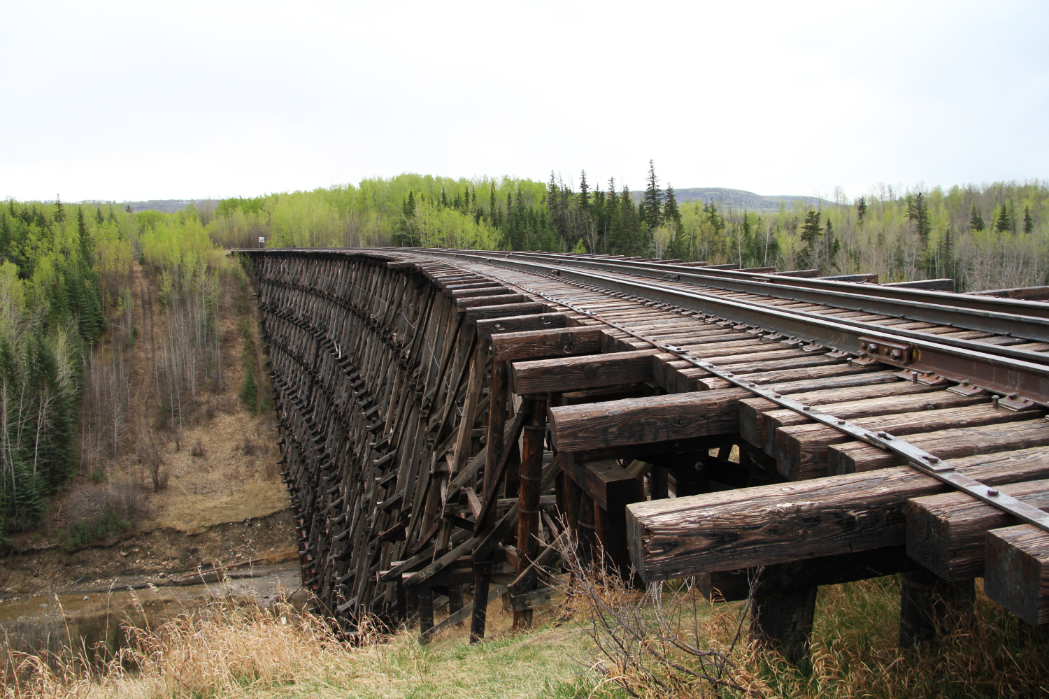 Historic railway trestle at Pouce Coupe, Alaska Highway
