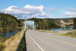 The Yukon River Bridge on the Alaska Highway near Whitehorse, Yukon