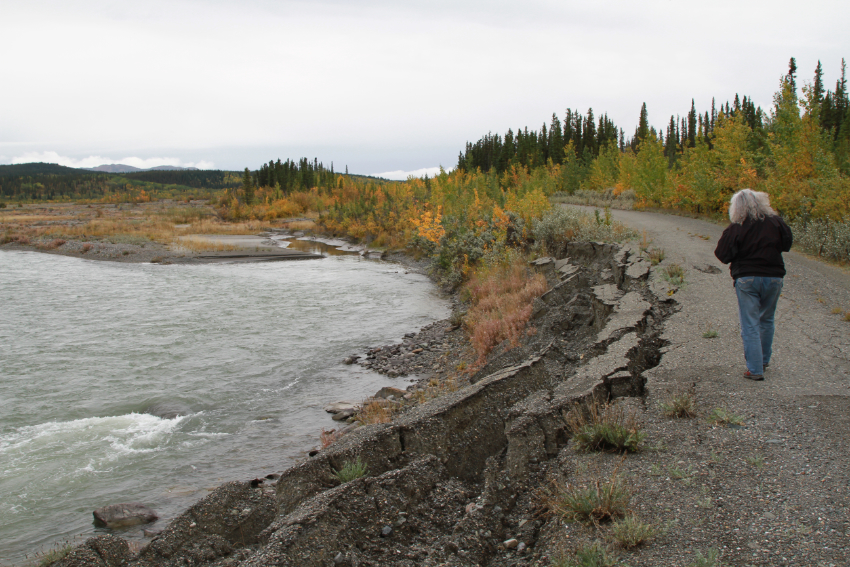 The old Alaska Highway along the Kluane River, Yukon.