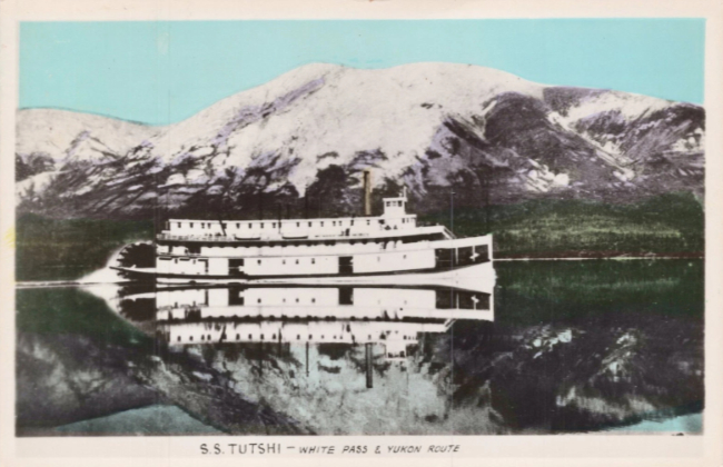 Postcard of the Tutshi, mailed from Carcross, Yukon, on July 7, 1955.