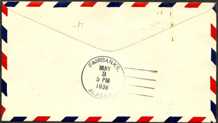 Air Mail First Flight Cover: Whitehorse to Fairbanks: May 3, 1938