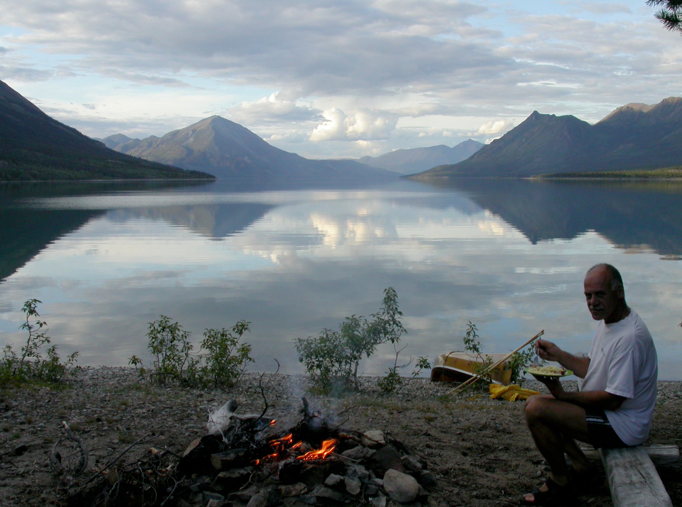 Camping on Lake Bennett, Yukon
