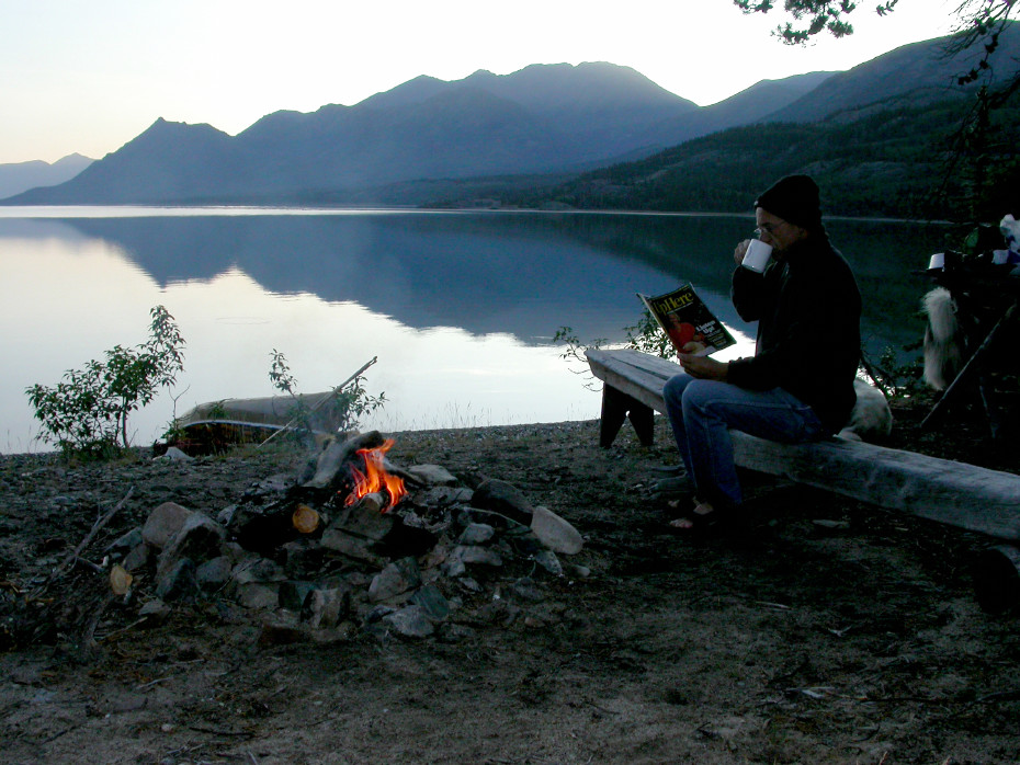 Camping on Lake Bennett, Yukon