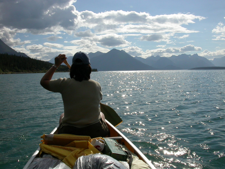 Canoeing on Lake Bennett, Yukon