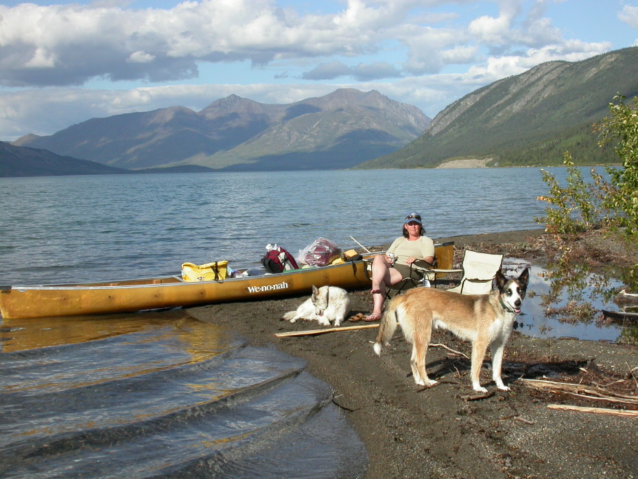 Camping on Lake Bennett, Yukon