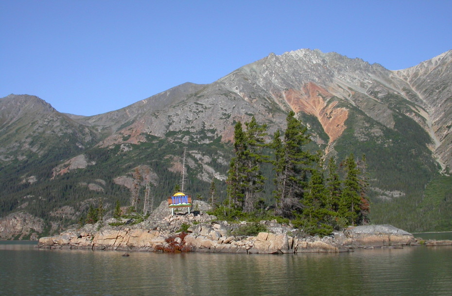 BC/Yukon border on Lake Bennett, Yukon