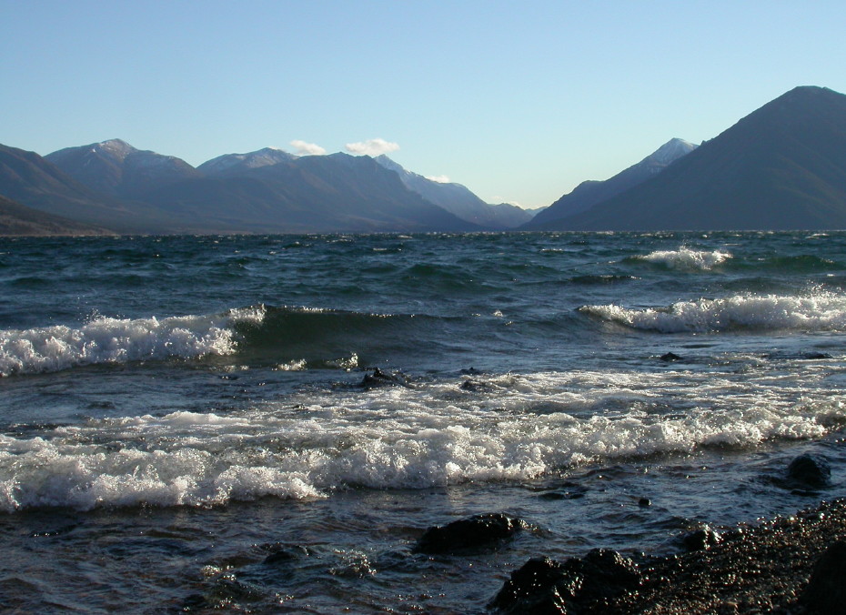 High winds on Lake Bennett, Yukon