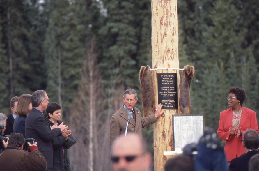 Prince Charles, Prince of Wales, at Mayo, Yukon, in 2001