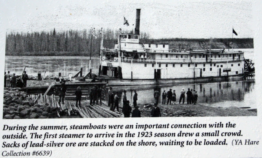 Interpretive sign about river steamers at Mayo, Yukon