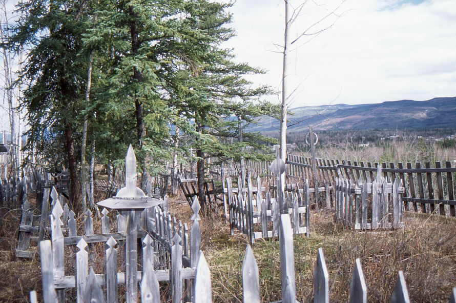The Na-Cho Nyak Dun cemetery at Mayo, Yukon