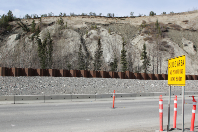 Landslide on Robert Service Way, Whitehorse, May 2024