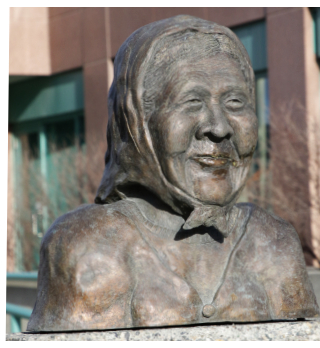 Bronze bust of Edith Josie in Whitehorse, Yukon